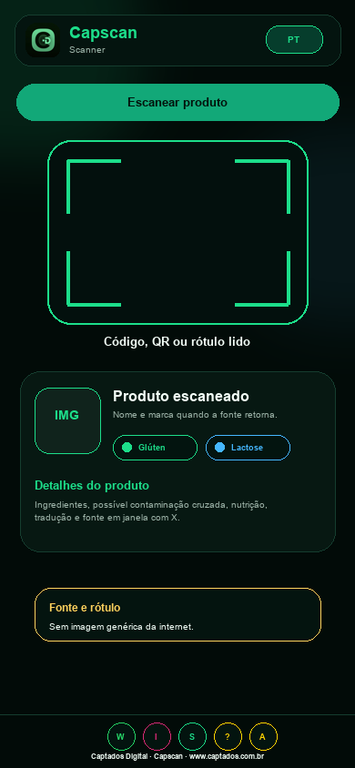 Tela do scanner Capscan